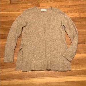 Loft Camel Side-Split Sweater